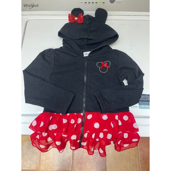 Disney Minnie Mouse Zip up ruffle jacket size 5 - Picture 1 of 5